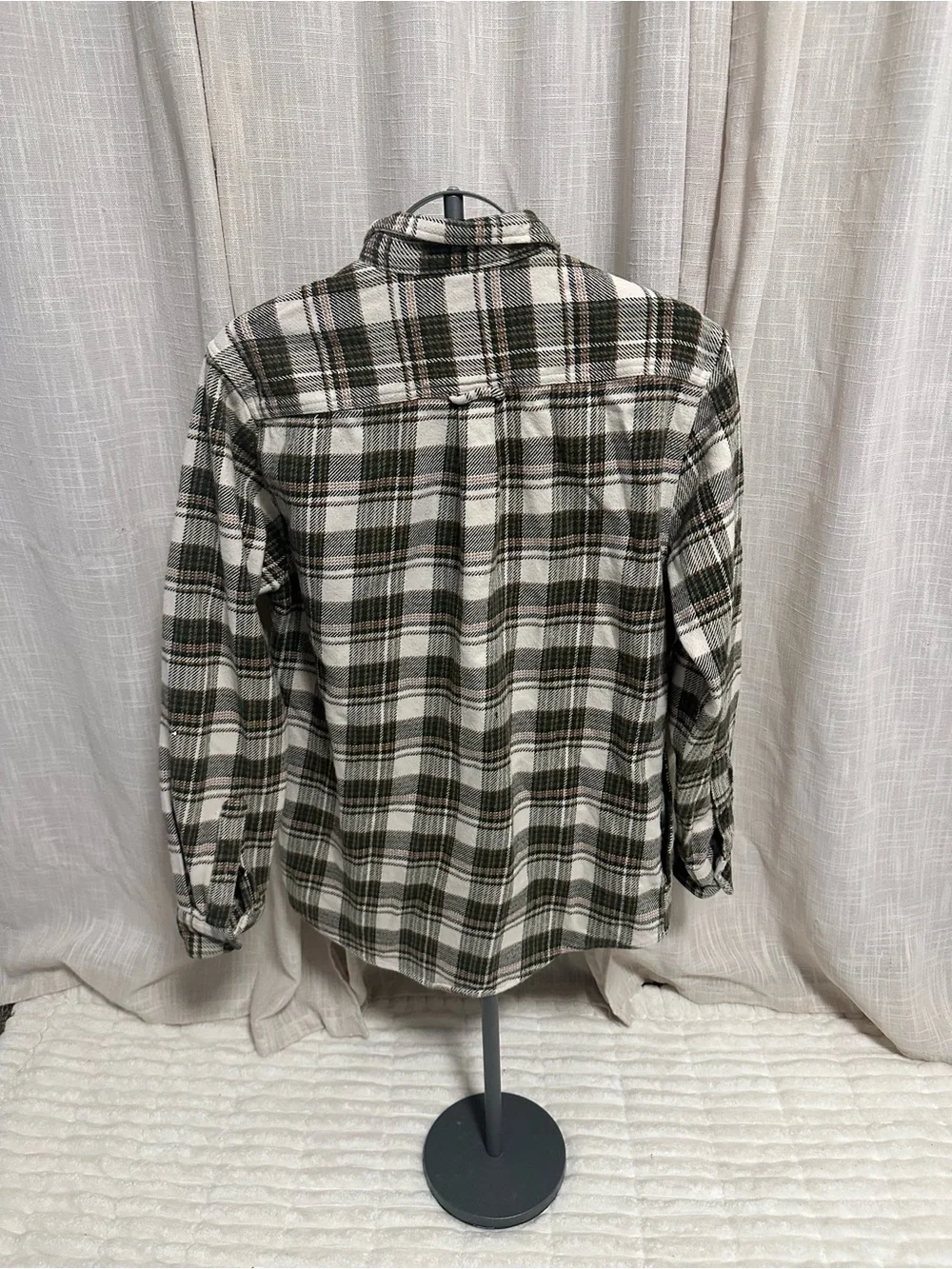 ORVIS Classic Green and White Plaid Men's Shirt Jacket